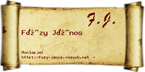 Füzy János névjegykártya