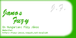 janos fuzy business card